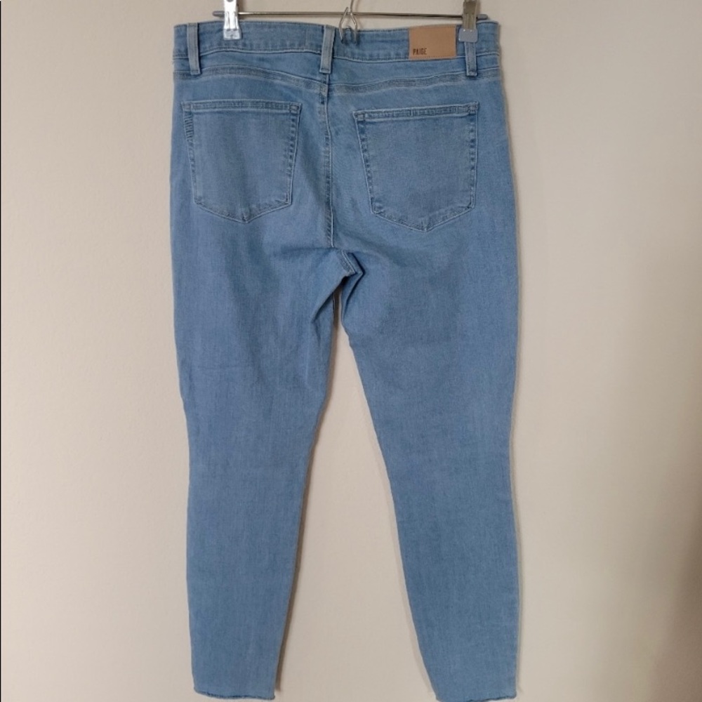 PAIGE Verudgo Ankle Raw Hem Washed Blue Jeans Size 31 - Picture 3 of 11